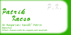 patrik kacso business card